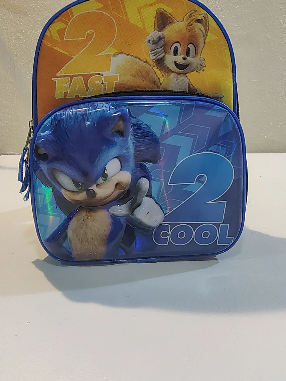 Sonic 2 Cool Blue and Yellow Kids Small  Backpack